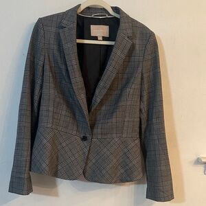 Banana Republic Charcoal Checkered Blazer